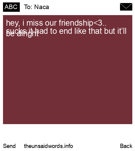 unsent message to Naca