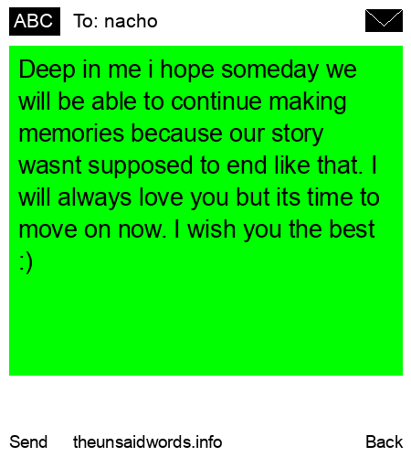 unsent message to nacho