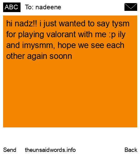 unsent message to nadeene