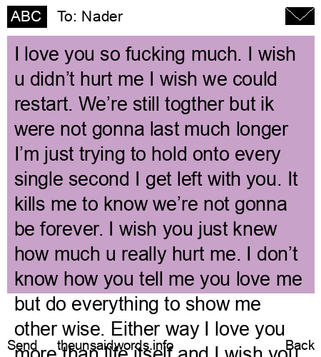 unsent message to Nader