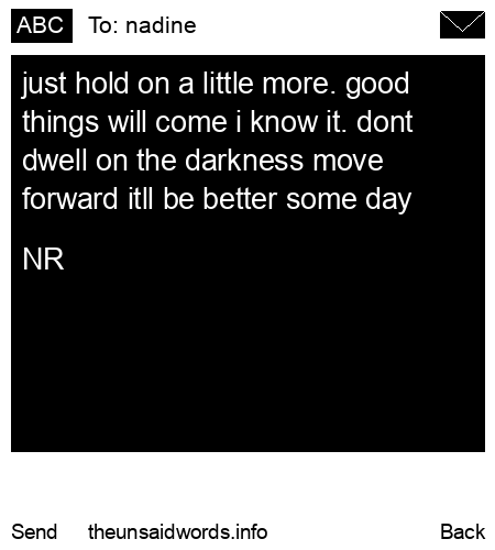 unsent message to nadine