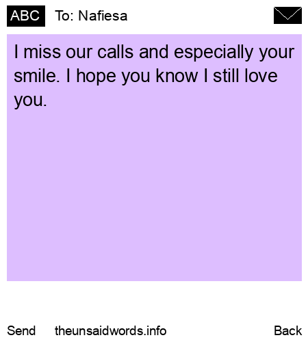 unsent message to Nafiesa