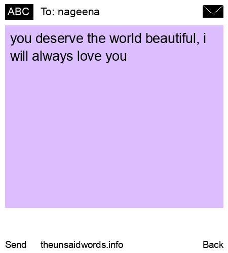 unsent message to nageena