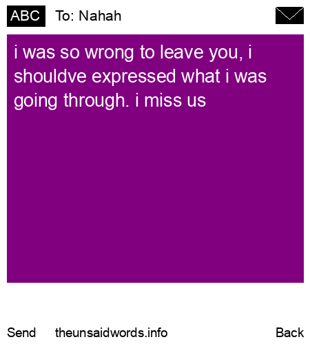 unsent message to Nahah