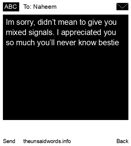 unsent message to Naheem