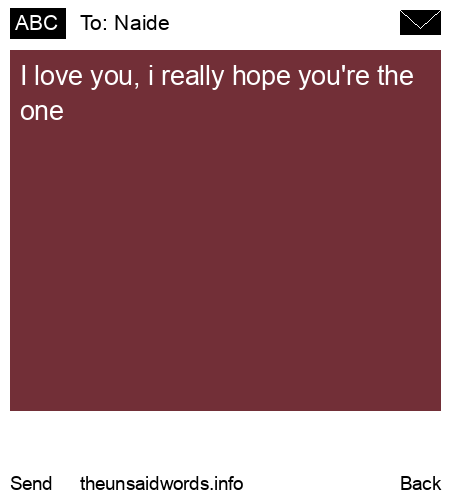 unsent message to Naide