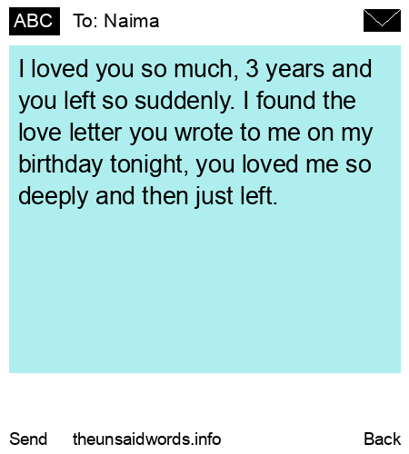 unsent message to Naima