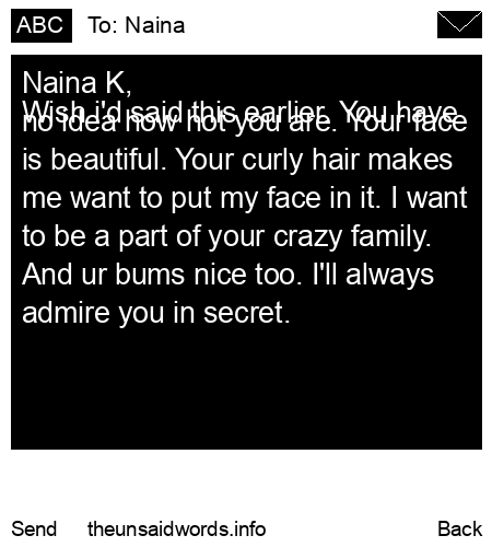 unsent message to Naina