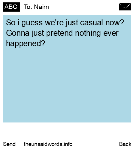 unsent message to Nairn