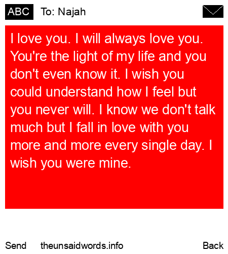 unsent message to Najah