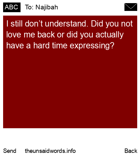 unsent message to Najibah