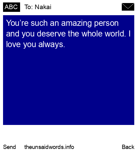 unsent message to Nakai