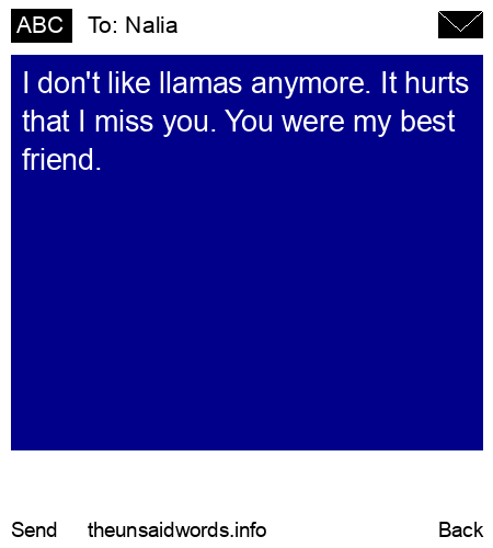 unsent message to Nalia