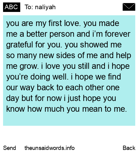 unsent message to naliyah