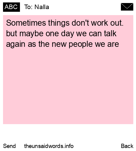 unsent message to Nalla