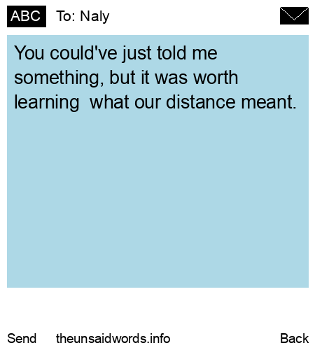 unsent message to Naly