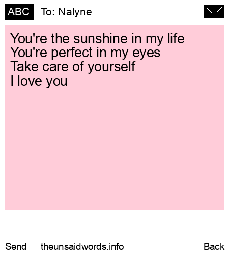 unsent message to Nalyne