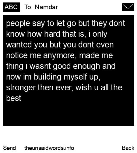 unsent message to Namdar