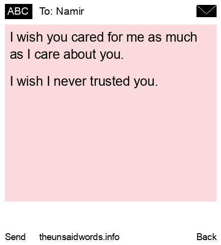 unsent message to Namir