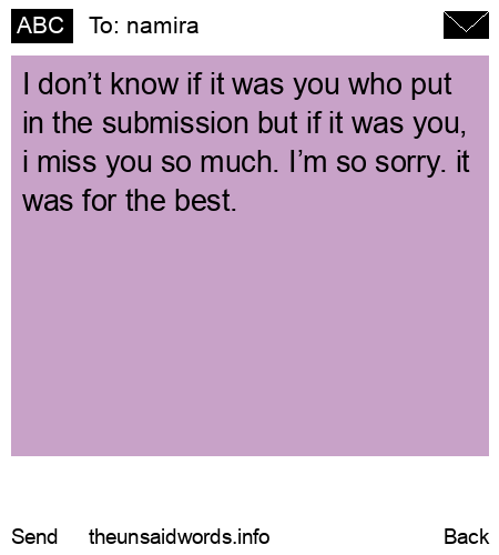 unsent message to namira