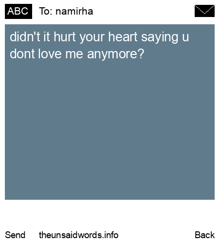 unsent message to namirha