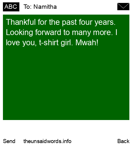 unsent message to Namitha