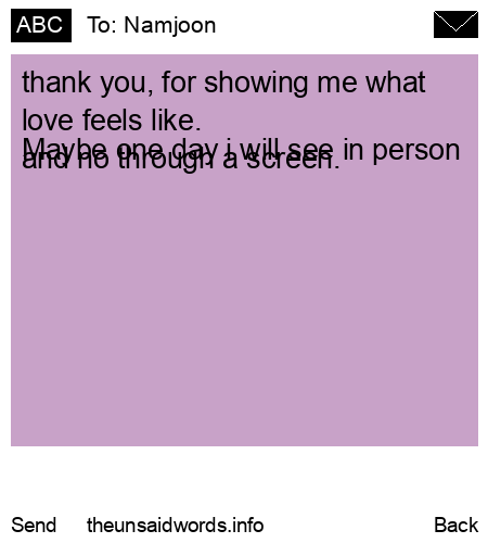 unsent message to Namjoon