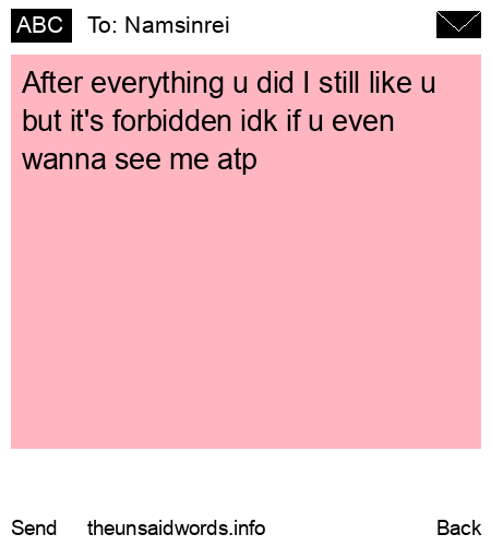 unsent message to Namsinrei