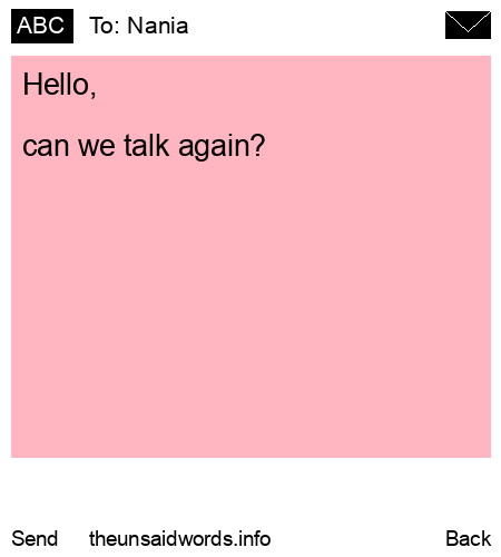 unsent message to Nania