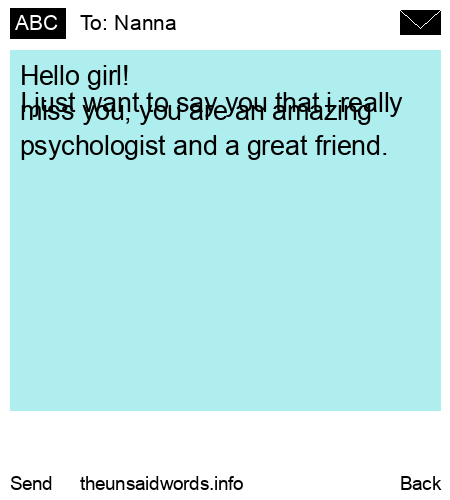 unsent message to Nanna