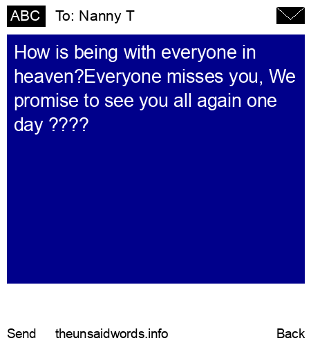 unsent message to Nanny T