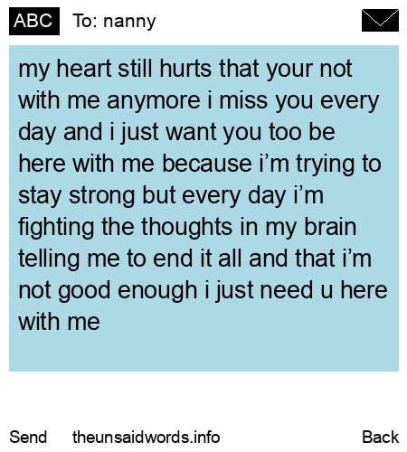 unsent message to nanny