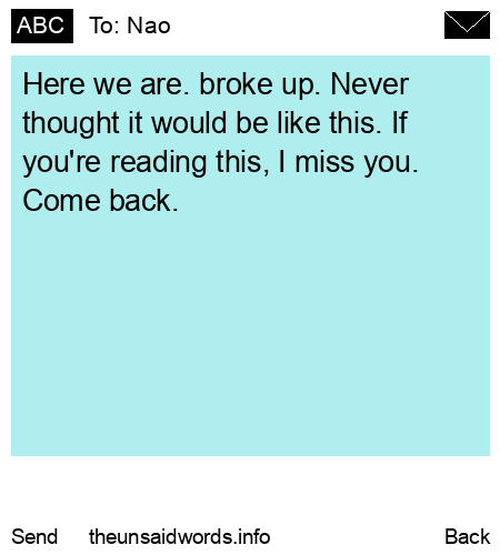 unsent message to Nao