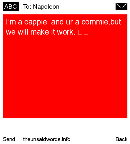 unsent message to Napoleon