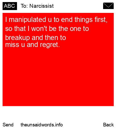 unsent message to Narcissist