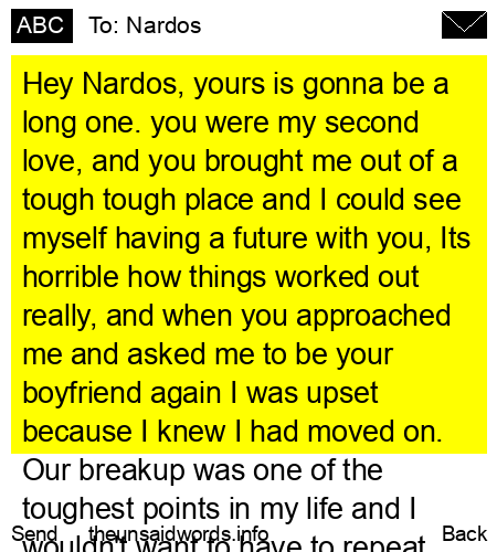 unsent message to Nardos
