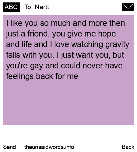 unsent message to Nartt