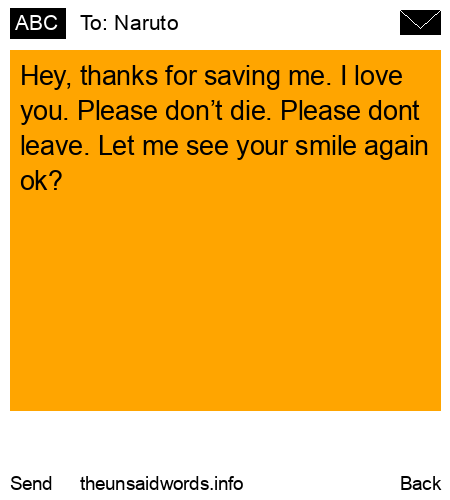 unsent message to Naruto
