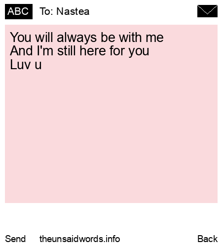 unsent message to Nastea