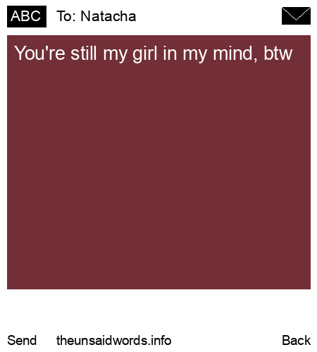 unsent message to Natacha