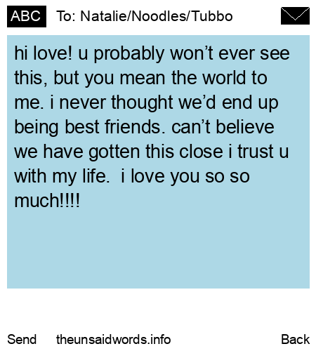 unsent message to Natalie/Noodles/Tubbo