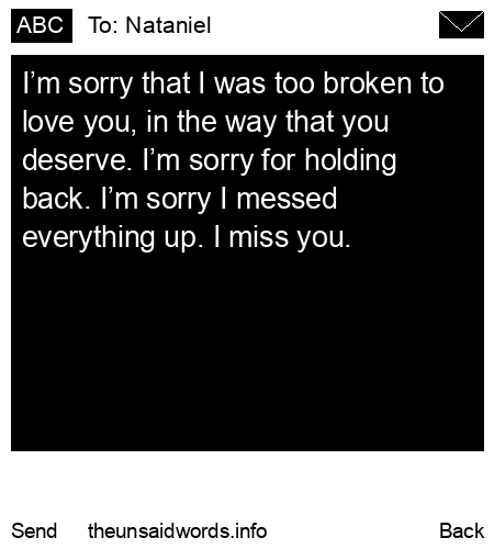 unsent message to Nataniel