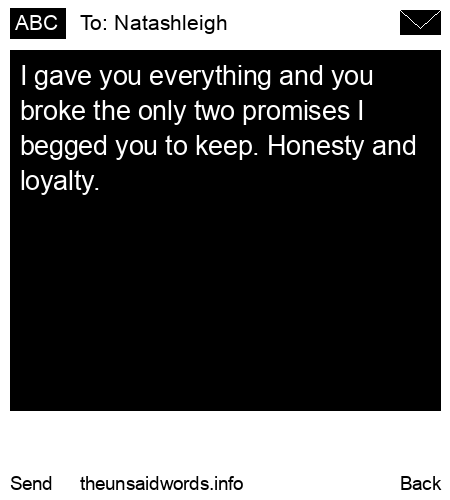 unsent message to Natashleigh