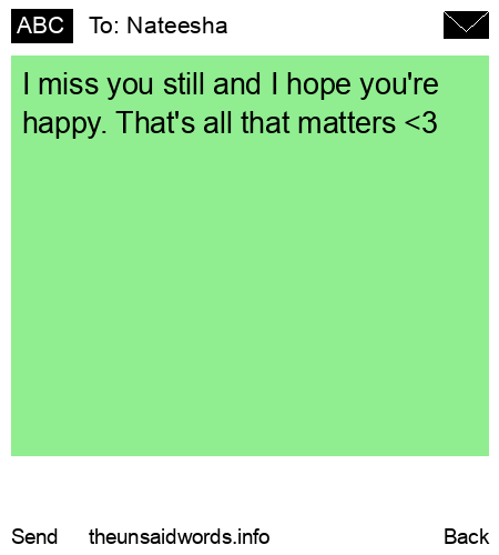unsent message to Nateesha