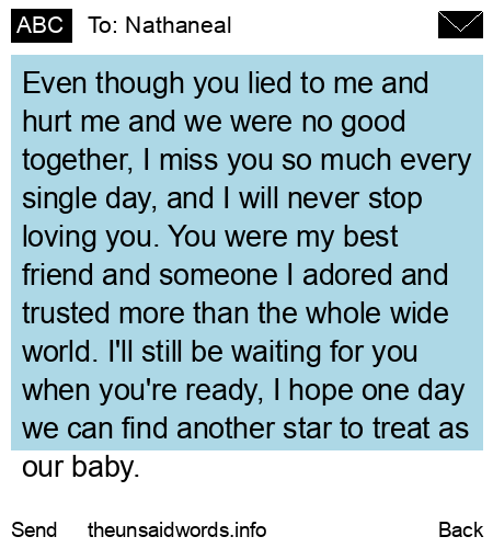 unsent message to Nathaneal