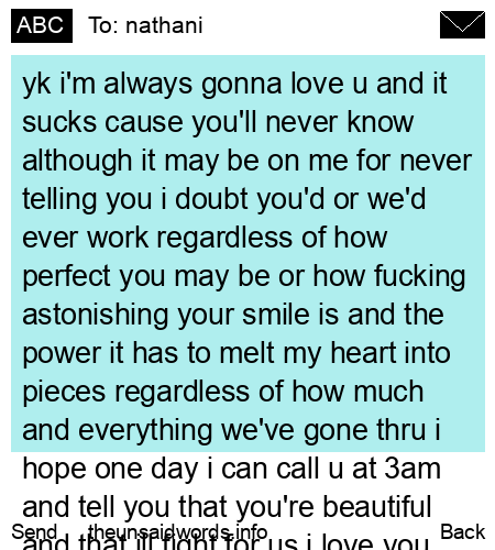unsent message to nathani