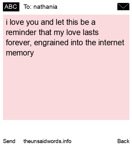 unsent message to nathania