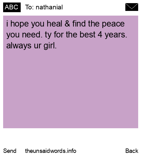 unsent message to nathanial 