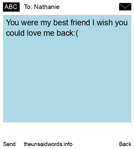 unsent message to Nathanie