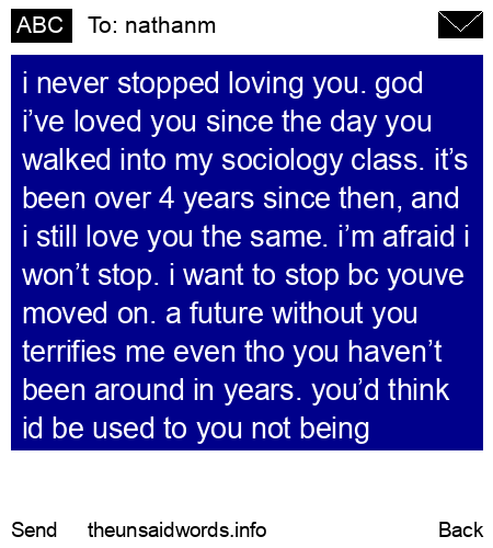 unsent message to nathanm